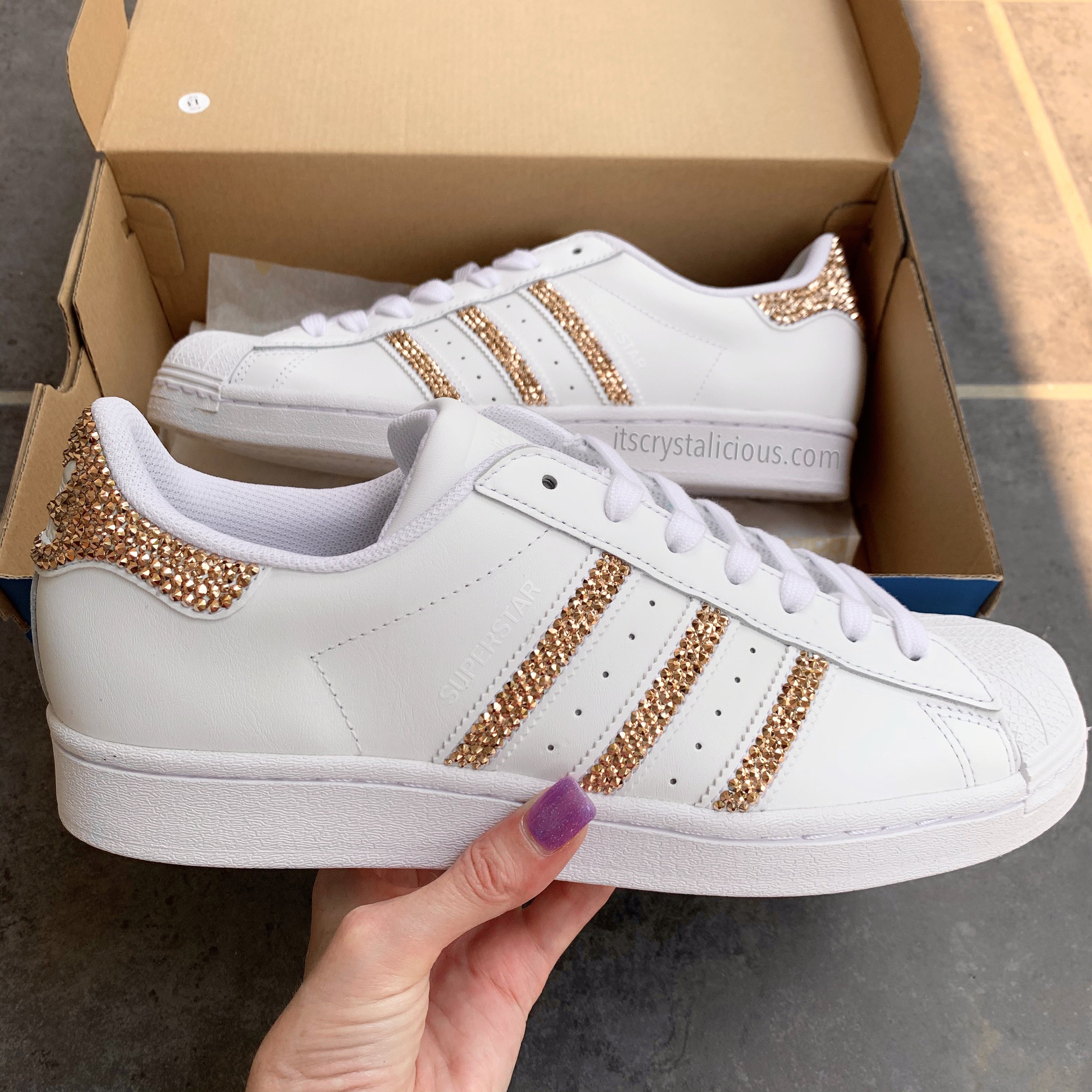 SWAROVSKI Crystal embellished Bling Bedazzled Adidas sneakers It s Crystalicious