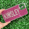 Crystal Block Name Phone Cover - Fuchsia/Crystal*