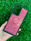 Multi Crystal Grip Bumper Phone Cover - Black/Rose AB *