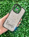 Crystal Script Name Phone Cover - Crystal/Jet Hematite*