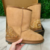 Authentic Short Crystal Ugg Boots - Chestnut/Golden Honey *