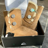 Chestnut/Crystal Short Authentic Ugg Boots - 2 Buttons*