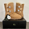 Chestnut/Crystal Short Authentic Ugg Boots - 2 Buttons*