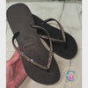 Black Thin Strap Havaiana/Vintage Rose - 2 Rows *