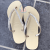 Gold Thin Strap Havaianas with Crystal Clear - 2 Rows* - It's Crystalicious®