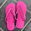 Hot Pink Thin Strap Crystal Havaianas - 1 Row * - It's Crystalicious®