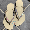 Gold Thin Strap Havaianas with Crystal AB - 2 Rows* - It's Crystalicious®