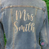 Personalised Crystal Bride Denim Jacket - Mrs*