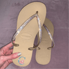 Gold Thin Strap Havaianas with Crystal Clear - 2 Rows* - It's Crystalicious®