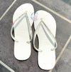 White Thin Strap embellished Havaianas - 1 Row *