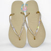 Gold Thin Strap Havaianas with Crystal Clear - 1 Row * - It's Crystalicious®