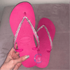 Hot Pink Thin Strap Havaianas with Crystal Clear - 2 Rows * - It's Crystalicious®