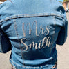 Personalised Crystal Bride Denim Jacket - Mrs*