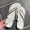 White Thin Strap Havaianas with Crystal Clear - 2 Rows * - It's Crystalicious®