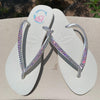 White Thin Strap Havaianas with Crystal AB - 2 Rows * - It's Crystalicious®