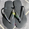 Black Thin Strap Crystal Havaianas - 1 Row * - It's Crystalicious®