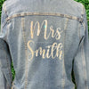 Personalised Crystal Bride Denim Jacket - Mrs*