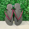 Black Thin Strap Havaianas/Fuchsia - 2 Rows *