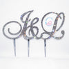 Set of 3 - Crystal embellished Monogram Cake Toppers - Brock Font* - It's Crystalicious®